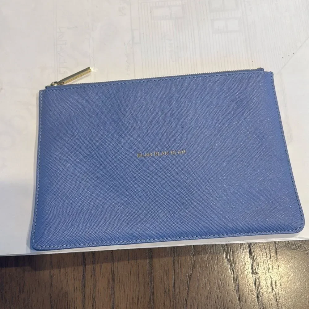 Katie Loxton Blah Blah‎ Blah Pouch Clutch Cornflower Blue